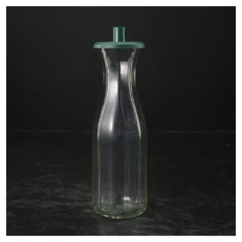 Glasflaske med grøn prop fra Druvan (str. 21 cm)