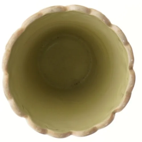 Keramikvase med bølgede kanter (str. 15 cm)