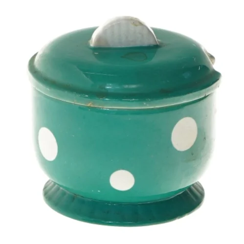 Blå sukkerkrukke med låg (str. Ø 10 cm)