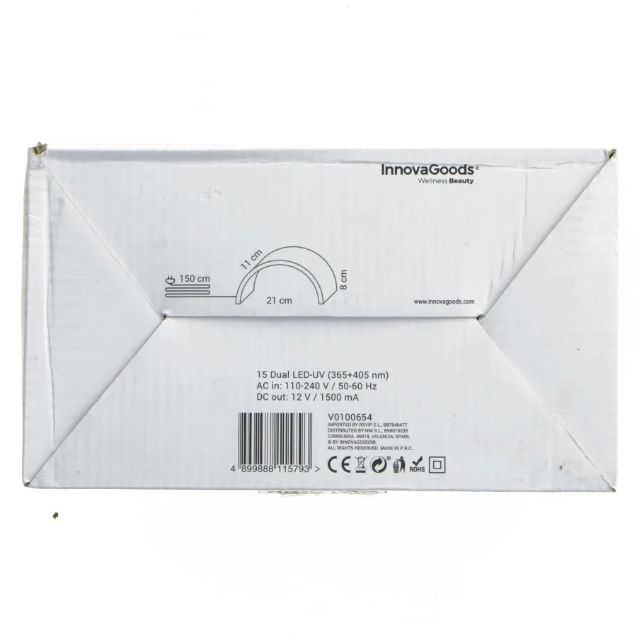Professionel LED UV lampe til negle fra InnovaGoods (str. 11x8x21 cm)