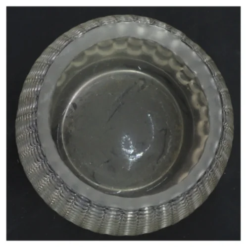 Glasvase med prikket design (str. Ø 8x15 cm)