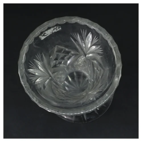 Glas vase med udskæringer (str. Ø 9,5 cm højde 18,5 cm)