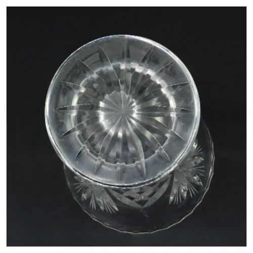 Glas vase med udskæringer (str. Ø 9,5 cm højde 18,5 cm)