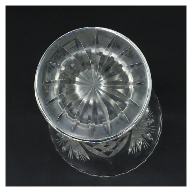 Glas vase med udskæringer (str. Ø 9,5 cm højde 18,5 cm)