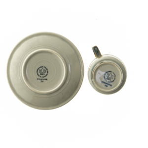 Stel kaffekopper og underkopper, 5 stk. fra B&G (str. Ø 15 og Ø 7,5x7,5 cm) (DVD)