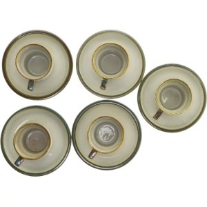 Stel kaffekopper og underkopper, 5 stk. fra B&G (str. Ø 15 og Ø 7,5x7,5 cm) (DVD)