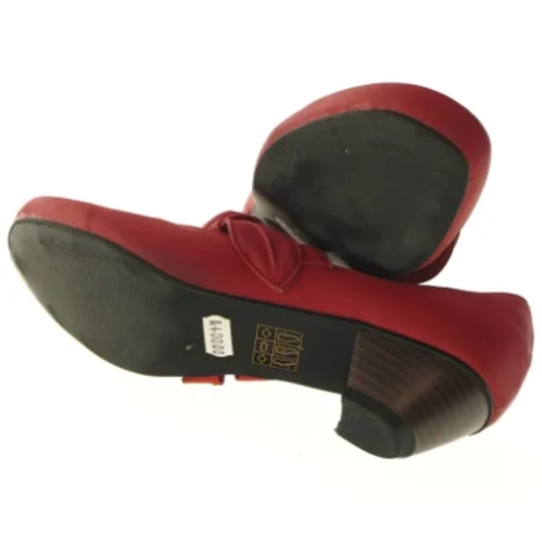 Røde damesko med hælstraps (str. 38 )