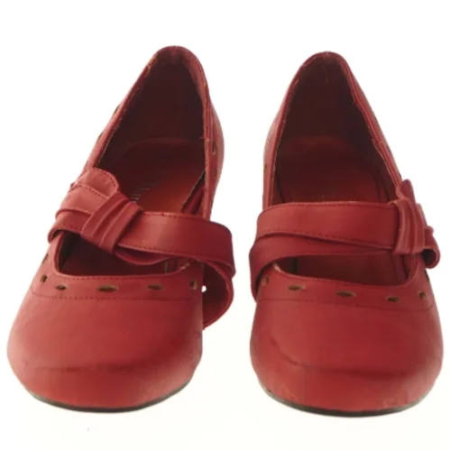 Røde damesko med hælstraps (str. 38 )