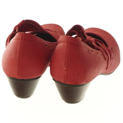 Røde damesko med hælstraps (str. 38 )