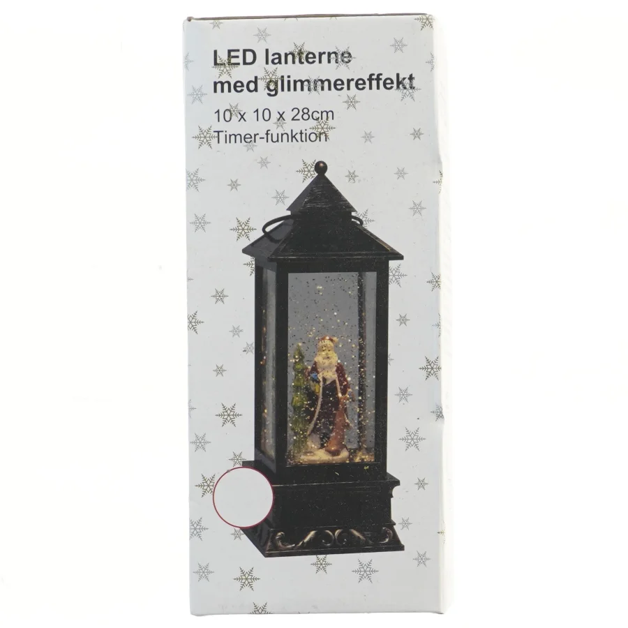 LED lanterne med glimmereffekt (str. 10x10x28 cm)