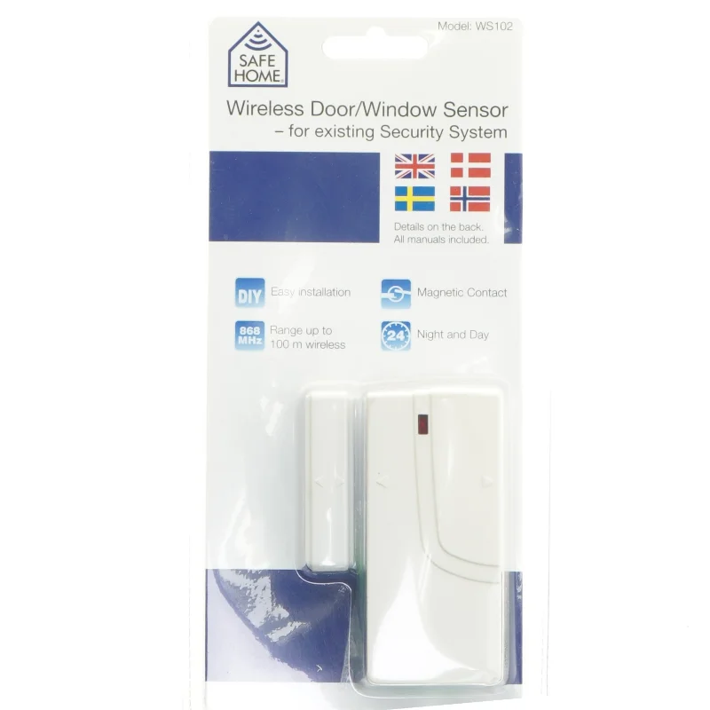 Trådløs dør/vindue sensor fra SafeHome