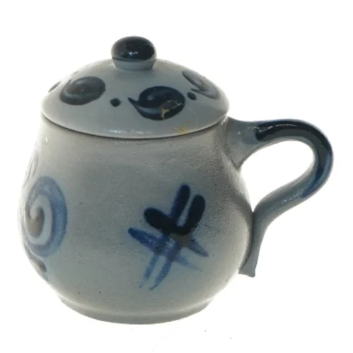 Dekorativ krukke med låg (str. Ø 6 cm længde 7 cm)