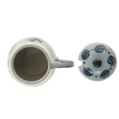 Dekorativ krukke med låg (str. Ø 6 cm længde 7 cm)