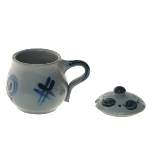 Dekorativ krukke med låg (str. Ø 6 cm længde 7 cm)