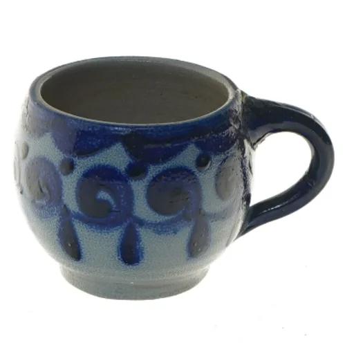 Blå keramik kop (str. Ø 8 cm længde 7 cm)