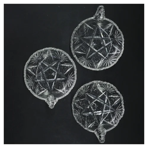 Krystal skåle med håndtag (str. 3 stk Ø 12 cm)