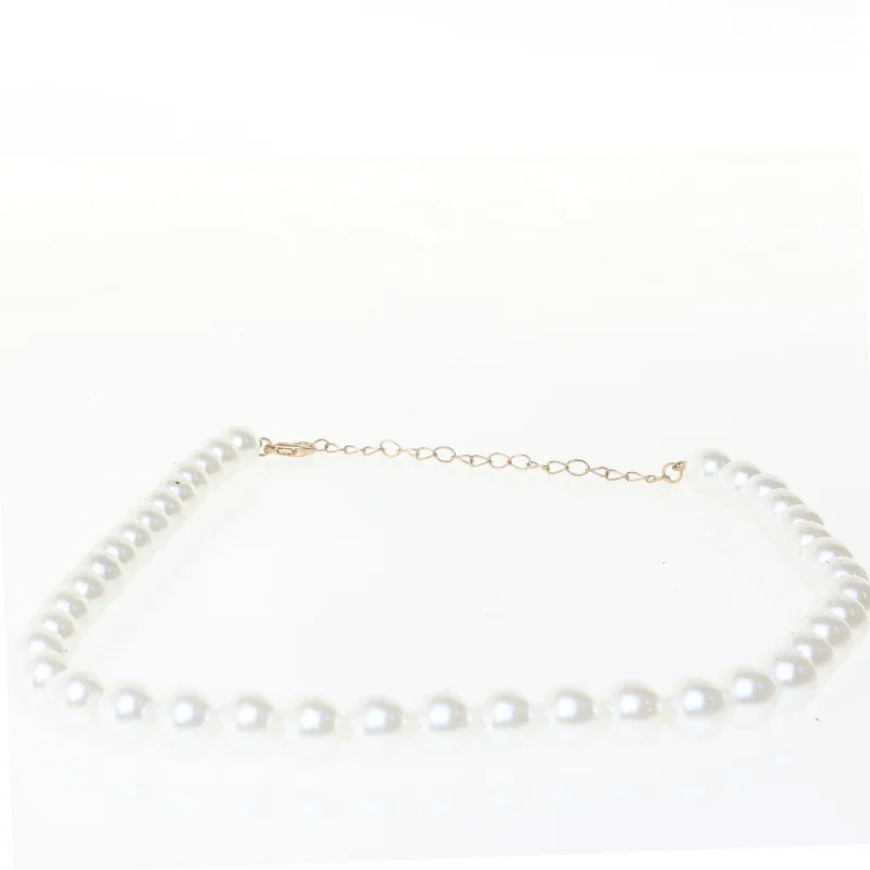 Perlekæde med guldkæde (str. 44 cm)