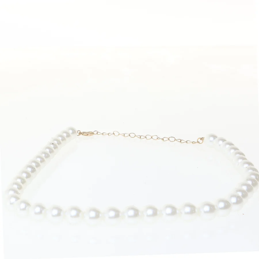Perlekæde med guldkæde (str. 44 cm)