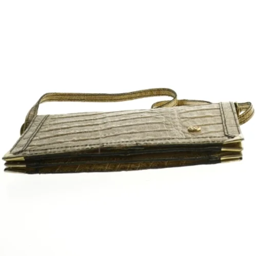 Brun krokodillemønster håndtaske (str. 24x15 cm)