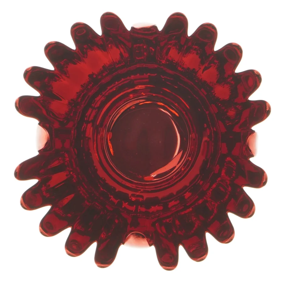 Blomstret skål i glas fra Krifon (str. 14 cm)