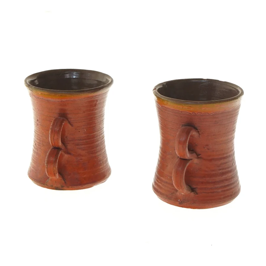 Keramiske krus med dobbelt hank (str. Ø 9x11 cm)