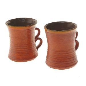 Keramiske krus med dobbelt hank (str. Ø 9x11 cm)