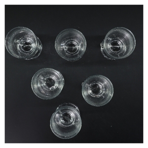 Kaffekrus i glas med hank, sæt af 6 (str. 6 stk Ø 7,5 cm længde 14,5 cm)