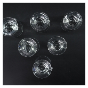 Kaffekrus i glas med hank, sæt af 6 (str. 6 stk Ø 7,5 cm længde 14,5 cm)