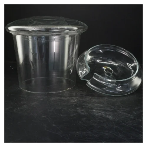 Glasbeholder med låg (str. Ø, 24 cm x 20 cm)