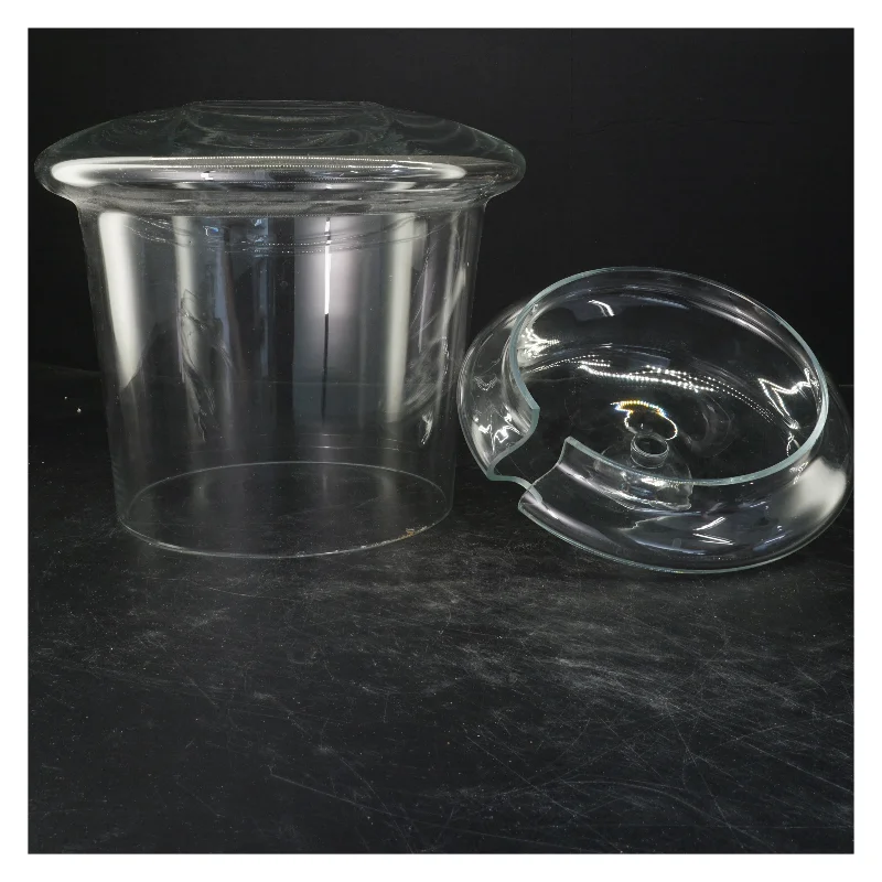 Glasbeholder med låg (str. Ø, 24 cm x 20 cm)