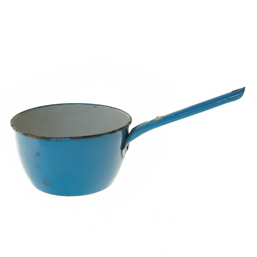 Blå metal gryde (str. Ø 19 cm)