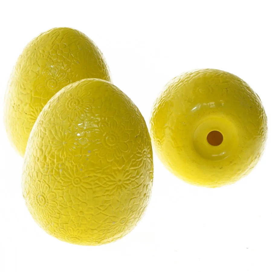 Dekorative gule æg (str. 3 stk 12,5 cm)