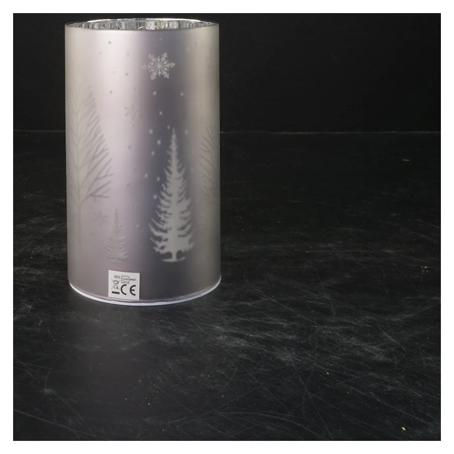 Cylindrisk lyslygte med LED lys (str. 15x9 cm)