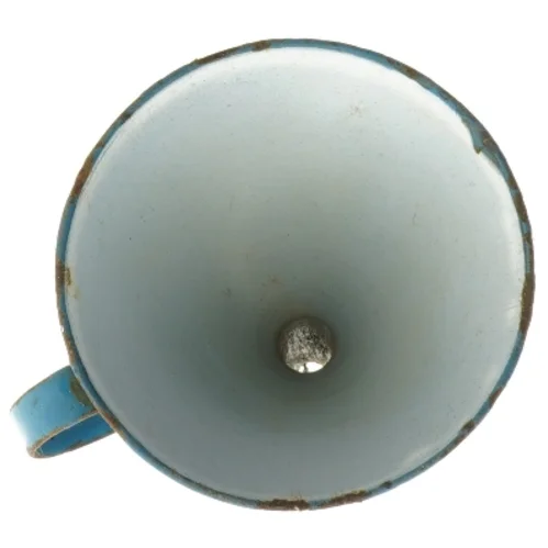 Blå metaltragt, madam blå emalje (str. Ø 12,5x15 cm)