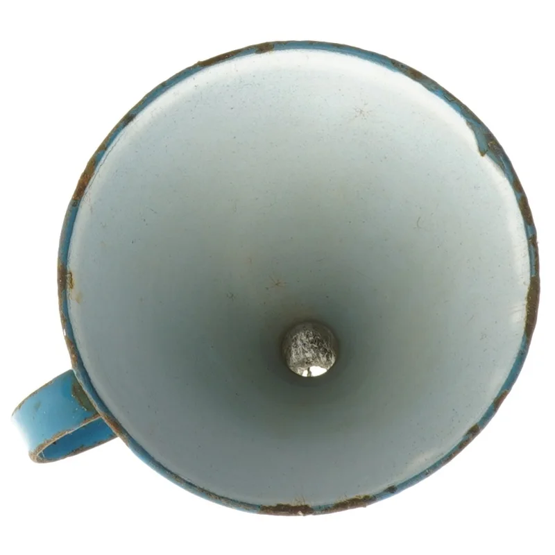 Blå metaltragt, madam blå emalje (str. Ø 12,5x15 cm)