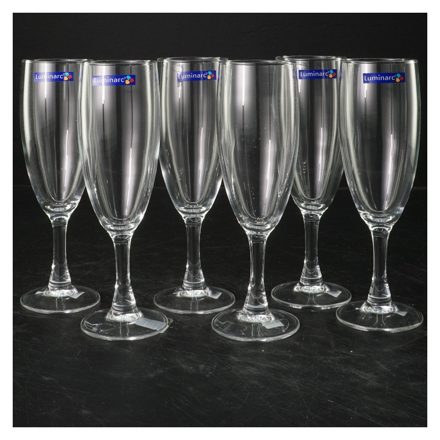 Sæt med 6 champagneglas fra Luminarc fra Luminarc (str. 17,5x6 cm)