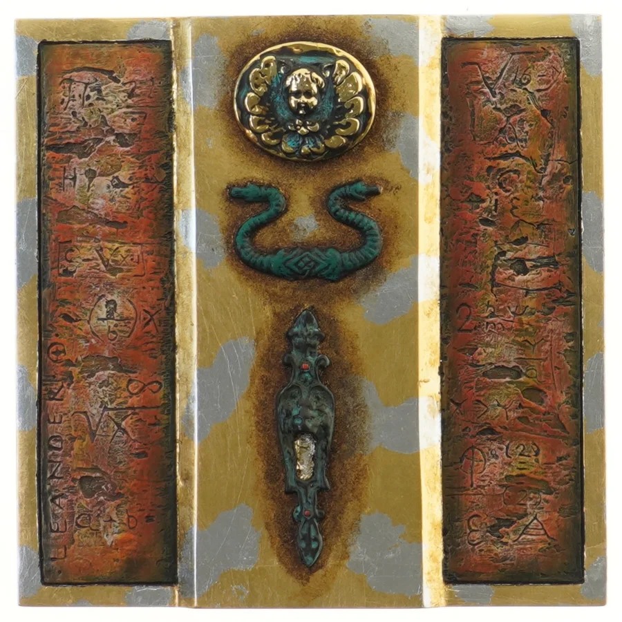 Dekorativ kunstværk med ramme (str. 22x22 cm)