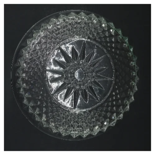 Glas skål med mønster (str. Ø 20 cm)