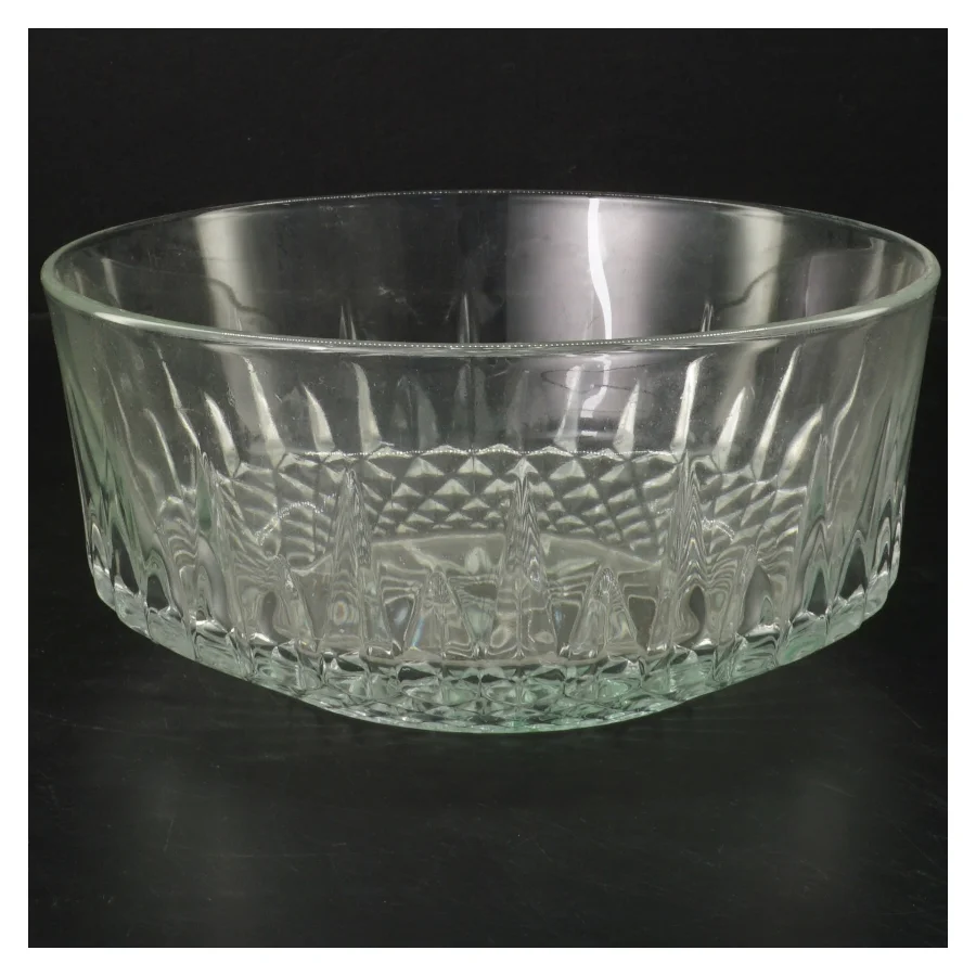Glas skål med mønster (str. Ø 20 cm)