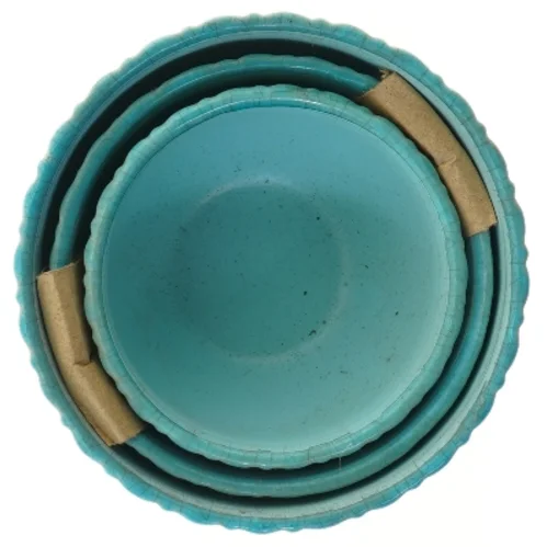 Turkis keramiske skålesæt (str. Ø 15 & 20 & 17,5 cm)