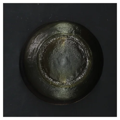 Ravfarvet glaskål (str. Ø 11x6 cm)