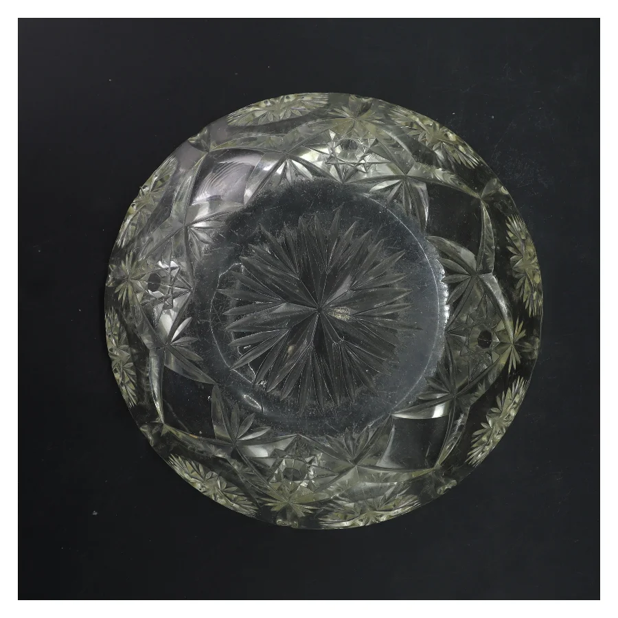 Glas skål med mønster (str. Ø 22,5 cm)