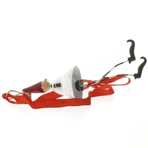 Juledekoration med rød bånd (str. 22x7 cm)