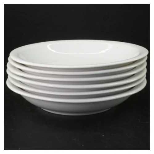6 pastatallerkener/dybe tallerkener, hvidt porcelæn (str. 20 cm)