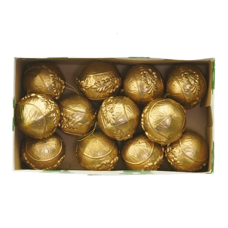Juletræspynt, 12 store guldkugler
