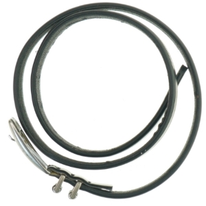 Sort læderbælte med spænde (str. 80 cm - første hul)