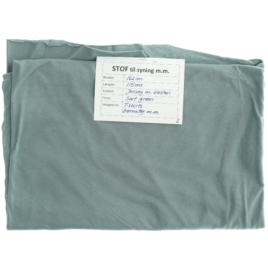 Jersey-stof med elastan, sart grøn (162 x 115 cm) 