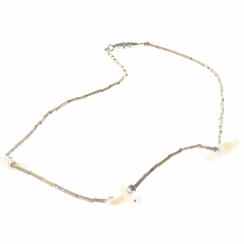 Halskæde med små fuglevedhæng (str. 41 cm)