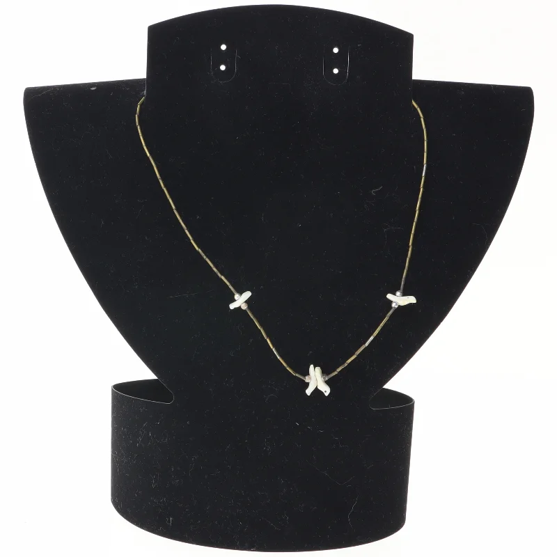 Halskæde med små fuglevedhæng (str. 41 cm)