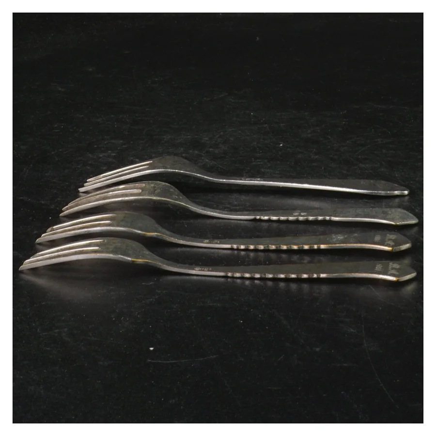 4 kagegafler, 2-tårnet sølvplet(str. 14 cm)